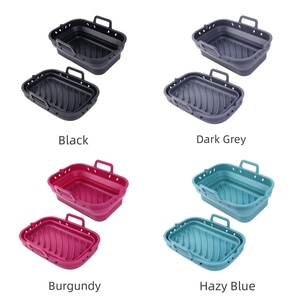 Tapis de cuisson pliable en silicone pour friteuse à air, 8 pouces, double face, réutilisable, antiadhésif, avec logo personnalisé OEM - Product Image 4