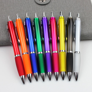 Stylo bille en plastique personnalisé à prix abordable, avec logo imprimé couleur, idéal pour promotion, cadeau d'entreprise, hôtel, forme gourde - Product Image 1