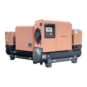 Superior 220V 30bar Secador silencioso Tornillo Acero Portátil 7.5KW Compresor de aire con motor central y PLC alimentado por gas - Product Image 1