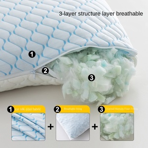 Almohada de espuma viscoelástica de algodón de seda de plumas de esponja rota de bambú de gran oferta - Product Image 3