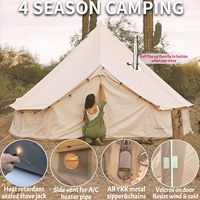 Tente cloche en toile de coton pour camping avec cuisinière, tente de yourte glamping 4 saisons, tente cloche pour famille de 4/6/8 personnes