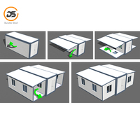 Casa Contenedor Expandible y Plegable de Acero, de Doble Ala, Transpirable, Contemporánea, Edificio de Oficinas, Casa Modular Prefabricada, China