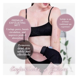 <span class=keywords><strong>Gant</strong></span> exfoliant premium personnalisé avec logo pour gommage corporel, gants de bain, exfoliant corporel pour l'élimination du bronzage artificiel et la kératose pilaire - Product Image 6