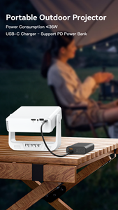 מקרן נייד מיני Wupro IMC880 בעיצוב חדש, 220 לומן ANSI, טעינה באמצעות סוללת גיבוי 12V/3A, מקרן LCD חכם קולנועי מבוסס אנדרואיד - Product Image 4