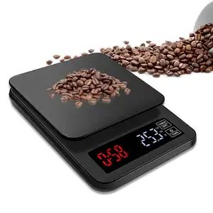 Точные Электронные кухонные весы 5кг/0,1g 10 кг/1g СВЕТОДИОДНЫЙ Цифровой капельного кофе весы с таймером баланс веса бытовые весы