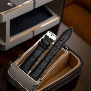 Bracelet de montre sport de luxe en cuir véritable souple, respirant, nouveau design, avec logo personnalisé, en vente chaude - Product Image 2