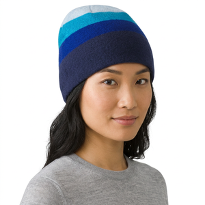 Bonnet unisexe à rayures et blocs de couleur, 100 % acrylique tricoté, pour adulte, idéal pour l'hiver, usage décontracté, tour de tête 56-58 cm - Product Image 1