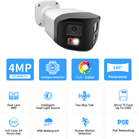 Cámara de Seguridad IP PoE de 8MP Compatible con Hik, 180 Grados, Doble Lente, Audio Bidireccional, Exterior, Impermeable, Tipo Bala