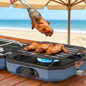 Cuisinière de <span class=keywords><strong>camping</strong></span> pliable tout-en-un la plus vendue, deux brûleurs au butane, facile à nettoyer - Product Image 2