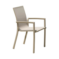 Chaise de salle à manger empilable en Textilène respirant pour usage commercial et professionnel, idéale pour jardin, bistrot, café, extérieur, cour et villa