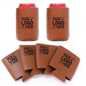 Custom Promotion Printing Laser Drink <b>Can</b> Cooler Insulated Beer Coolers Neoprene PU Leather Sleeve Stubby Holder - Product Image 1