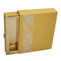 Vente en gros OEM de boîte à tiroirs de luxe en carton or jaune avec logo argenté pour barre de chocolat emballage haut de gamme avec fonction de gaufrage