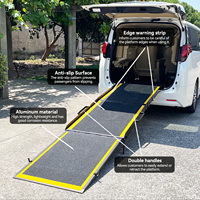 Rampe d'accès pour fauteuil roulant en aluminium, rampes manuelles pliantes pour fourgonnette, minivan, pour personnes handicapées, utilisateurs de fauteuils roulants, capacité de charge 300 kg