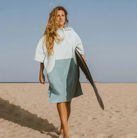 Conceptions personnalisées, serviette de plage à capuche de couleur unie, poncho de bain en microfibre éponge pour adulte, peignoirs en tissu éponge