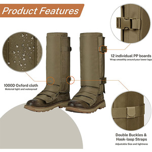 Cubrepiés Protector para Picaduras <span class=keywords><strong>de</strong></span> <span class=keywords><strong>Serpiente</strong></span> para Camping al Aire Libre, Botas <span class=keywords><strong>de</strong></span> Caza para Viajes <span class=keywords><strong>de</strong></span> Montaña, Galochas Protectoras para Rodillas contra Arañazos, Calentadores <span class=keywords><strong>de</strong></span> Piernas - Product Image 2