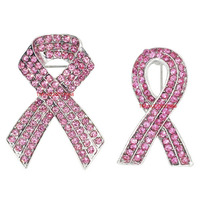 Strass émail sensibilisation au cancer du sein ruban rose broches sac à dos costume chapeau vêtements cravate écharpe bouton Badge épinglette broche