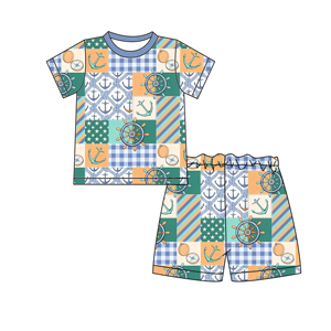 Ensemble de vêtements en soie de lait à imprimé batte de baseball pour bébé garçon, style européen et américain, tenues pour enfants, vente en gros, par ZhengPai Custom Boutique - Product Image 1