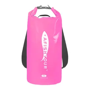사용자 정의 핑크 25L 500D PVC 초경량 재사용 카약 보트 자루 기어 부동 젖은 배낭 방수 건조 가방 아이 보트