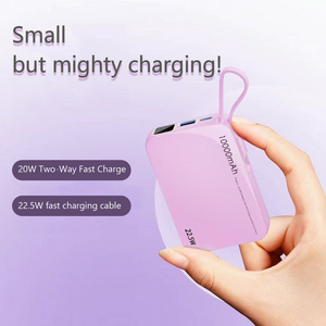 Batería Externa Portátil Mini <span class=keywords><strong>de</strong></span> 10,000mAh con Carga Súper Rápida PD <span class=keywords><strong>de</strong></span> 20W, Cable Integrado y Pantalla Digital, Superventas - Product Image 2