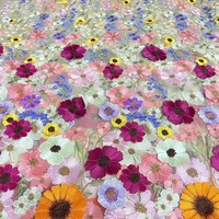 Tissu en dentelle haut de gamme avec broderie florale 3D colorée, grandes et petites fleurs, pour robe de soirée, robe de mariée, tissu pour robe de mariage