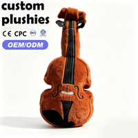 Oreiller en peluche personnalisé OEM en forme de violon, jouet en peluche en forme d'instrument de musique, cadeau pour les passionnés de musique