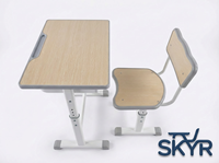 Bureaux et chaises d'étudiant ergonomiques modernes en bois moulé par injection à hauteur réglable, tables et chaises d'étude pour enfants