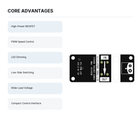 Module de commande PWM MOSFET AOD4184, contrôleur de vitesse de moteur à courant continu haute puissance, carte de commutation de variateur LED pour Arduino
