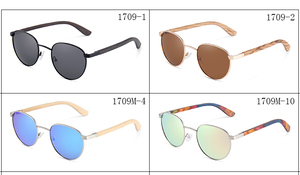 2025 mode lunettes métal cadre lunettes de soleil nuances rondes lunettes lunettes de soleil Logo personnalisé haute qualité bois lunettes de soleil - Product Image 2