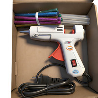 Juego de Herramientas Eléctricas al por Mayor de Fábrica de Guangzhou, Mini Pistola de Pegamento Termofusible con Kit de 30 Barras de Pegamento Termofusible, Empaquetado en Caja