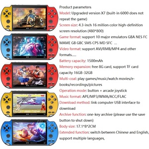 Console de jeu portable, version améliorée X7, écran HD de 4,3 pouces, rétro, nostalgie, 8 Go, lecteurs de jeux portables pour enfants - Product Image 3