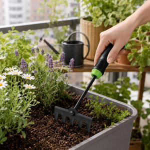 Heavy Duty Ergonomic 5-Tine Mini Hand Garden Tool Floral Rake Flower Bed Cultivator - Product Image 6