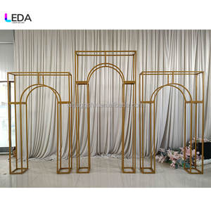LEDA Modern Gold Wedding Decor Detachable <b>Frame</b> <b>Backdrop</b> Stand with Vertical Stripes for Stage Decoration Arch - Product Image 2