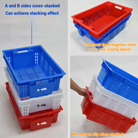 Boîte de rangement en plastique bleue 600*400*205mm, caisse logistique empilable pour le poisson