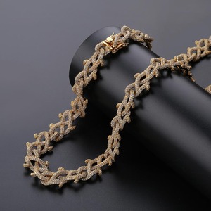 Pulsera de Cadena Cubana con Espinas de Hierro y Circones, Estilo Moderno, Personalizada, Unisex, Hip Hop Urbano - Product Image 2
