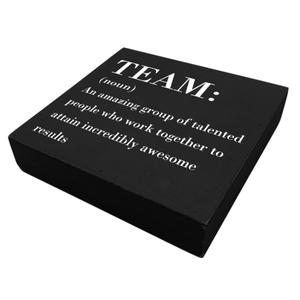 Décoration de bureau inspirante : Boîte en bois avec définition d'équipe pour étagère ou table, cadeau pour collègues, à envoyer à des amis - Product Image 2