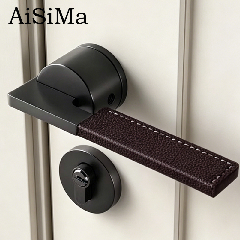 European Latest Fashionable Zinc Alloy Leather Door Handle Luxury Door Lock