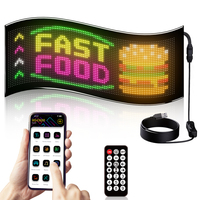 Venta al por mayor Led Cars Display Matrix Panel 48*20cm USB 5V Desplazamiento Masaje Pantalla RGB Flexible Interior Publicidad Matrix Panel Led