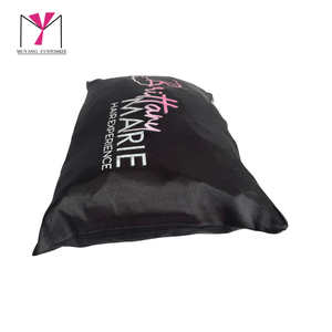 MUYANG Offre Spéciale : Housse de rangement pour perruques et extensions capillaires en satin noir doux, avec fermeture éclair et poignée longue, imprimé numérique - Product Image 3
