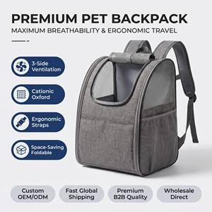 Sac à dos de transport pour animaux de compagnie respirant de qualité supérieure, pliable, pour chats et petits chiens, avec sangles ergonomiques et fenêtres en maille - Product Image 1