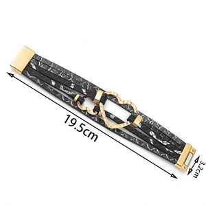 Skull <b>Leather</b> <b>Bracelet</b> Wholesale Bulk Discount Machined Steel Holiday Gift for Women Certified High Precision Polishing - Product Image 4