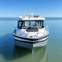 Bateau de pêche en alliage d'aluminium, bateau rapide, yacht de 7,5 mètres, blanc, pour la pêche en mer