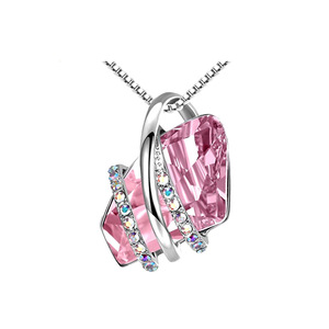 Collier en forme de cœur pour femmes, de haute qualité, pendentif en cristal, cercle en diamant - Product Image 4