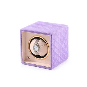 Luxury Square Leather And PU Watch Winder Fashionable Automatic Box Case Organizer Leather Watch Holder Case Box