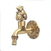 Robinet de lavabo mural de luxe doré en laiton, style ottoman, à poignée unique, antique, pour hammam, avec valve en céramique