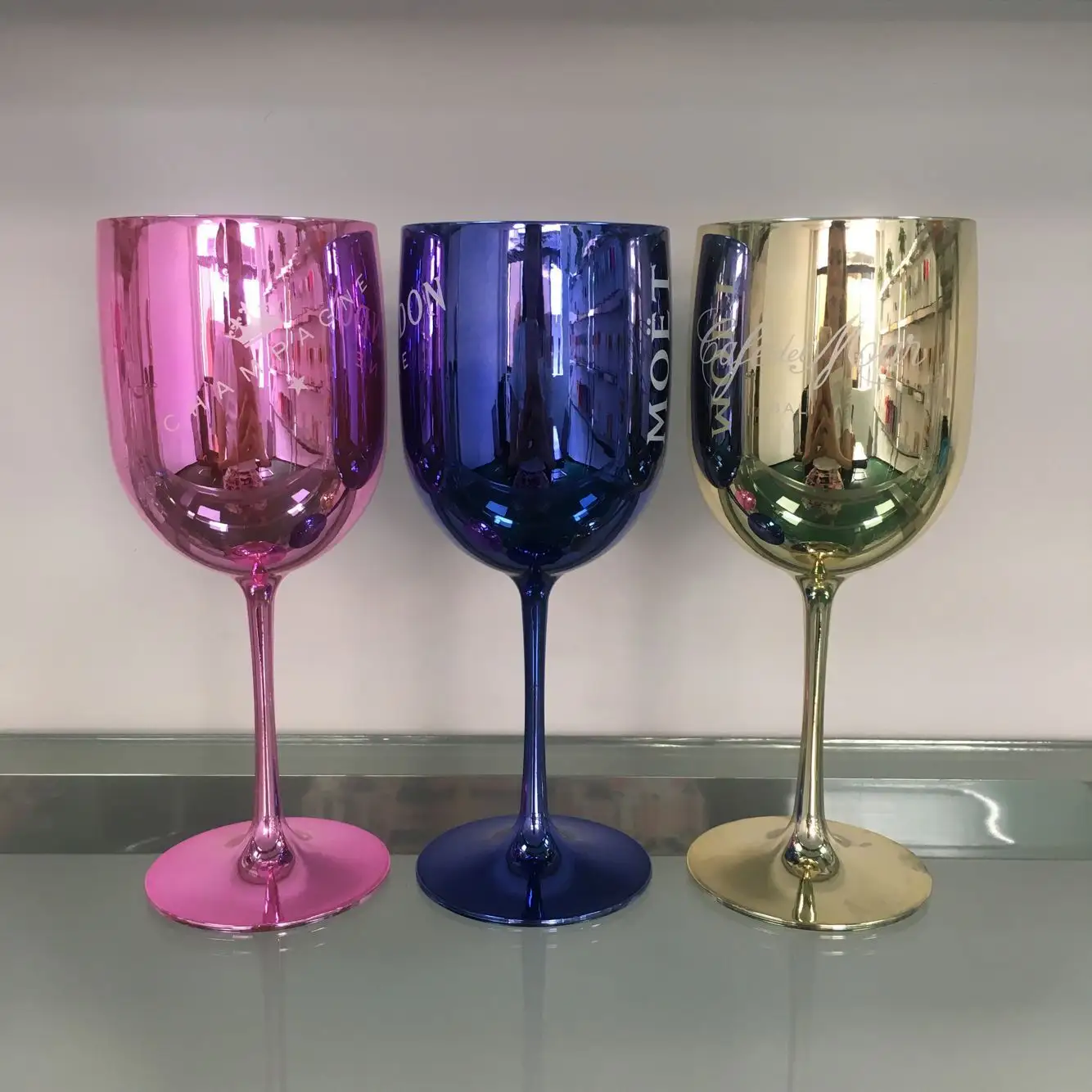 Promotion Colorful Party Wedding Hotel Bar Drinking Wine 480ml Plastic Champagne Glasses