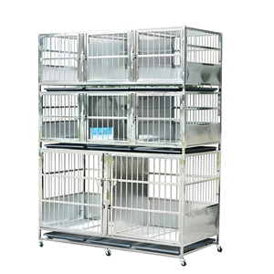 Gabbia Veterinaria Pieghevole Classica in Ferro per Cani con Vassoio Rimovibile e Struttura in Acciaio Inossidabile per Negozi di Animali e Allevamento Domestico - Product Image 4