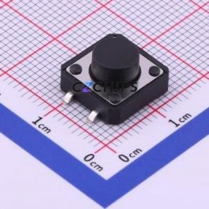 TS-1103S-B-F Tactile Switch SMD-4P,12x12mm Switch Single Pole Single Throw Round Button 1.6N Vertical Mount - Product Image 1