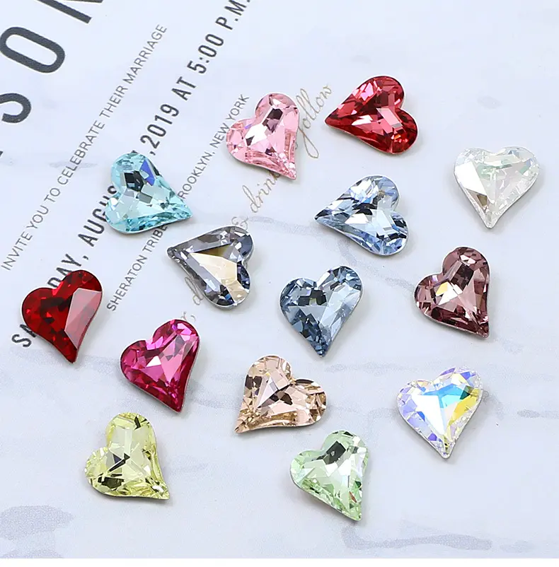 9*8mm di alta qualità K9 diamanti a forma di cuore di cristallo gioielli fatti da te anelli collane orecchini unghie pietre preziose accessori
