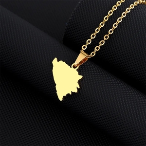 Collares con colgante de mapa de Bosnia y Herzegovina, collares de cadena de acero inoxidable de Color plateado/dorado, joyería de Bosna Herzegovina - Product Image 3