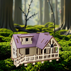 Rompecabezas de Madera 3D Estilo Caricatura, Modelo de <span class=keywords><strong>Casa</strong></span>, Juguete Educativo de Bricolaje con Corte Láser, Piezas Móviles, Ideal para el Aprendizaje Infantil, 51-100 Piezas, 1 Estrella - Product Image 5